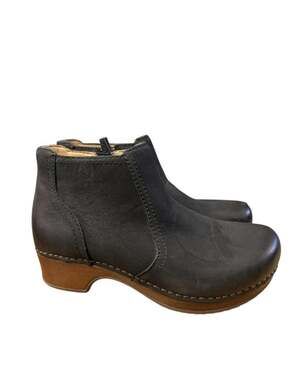 Dansko Barabra Black Burnished Leather Ankle Boot Women size 36 US 6